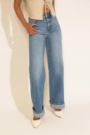 TUMMY CONTROL HIGH RISE WIDE LEG JEANS