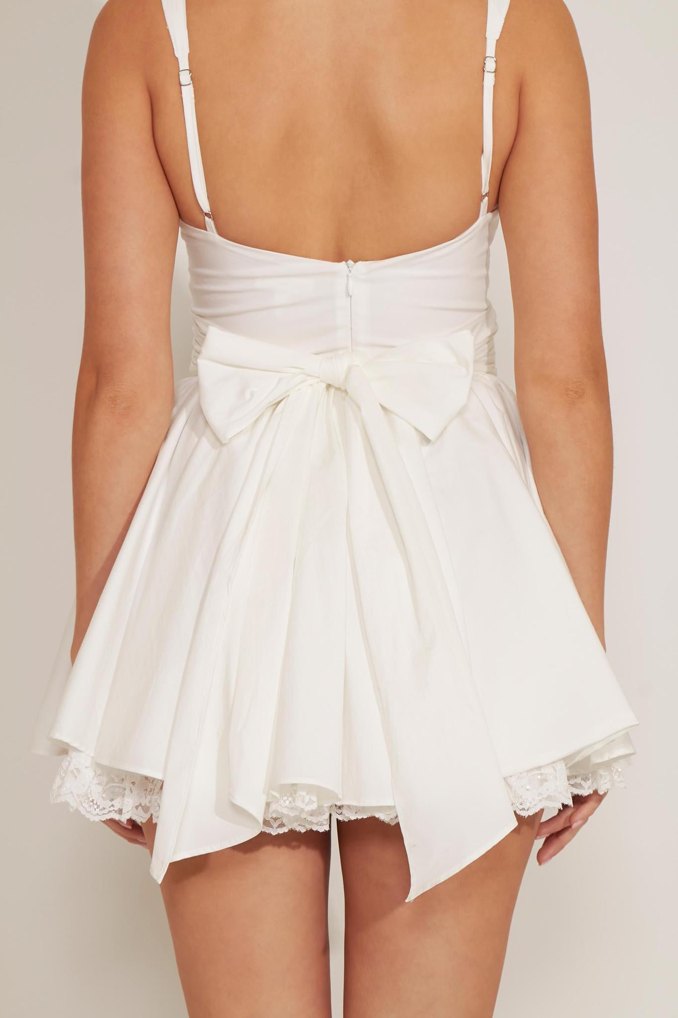 BRA CUP PRINCESS MINI DRESS WITH LACE TRIM