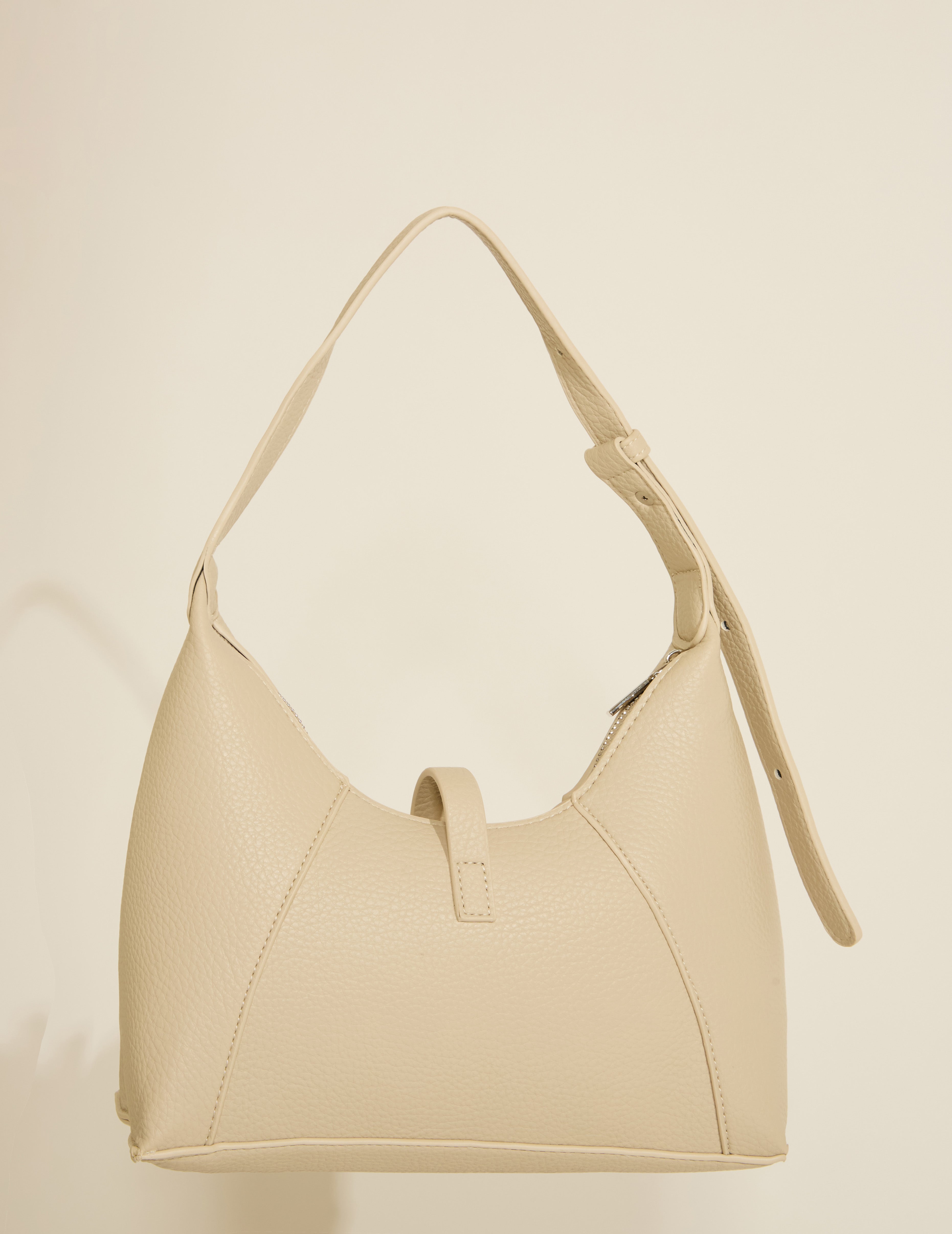 ADJUSTABLE STRAP VEGAN LEATHER STANDING HOBO BAG