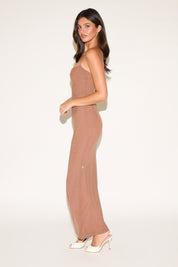 SPAGHETTI STRAP RHINESTONE MESH MERMAID MAXI DRESS