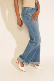 TUMMY CONTROL HIGH RISE WIDE LEG JEANS