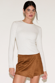 LONG SLEEVE SOLID COLOR CREW NECK SHIRT