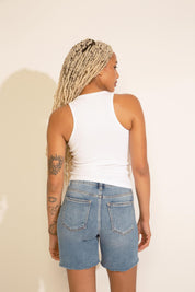 EMBROIDERED CHERRY SCOOP NECK TANK TOP