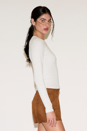 LONG SLEEVE SOLID COLOR CREW NECK SHIRT