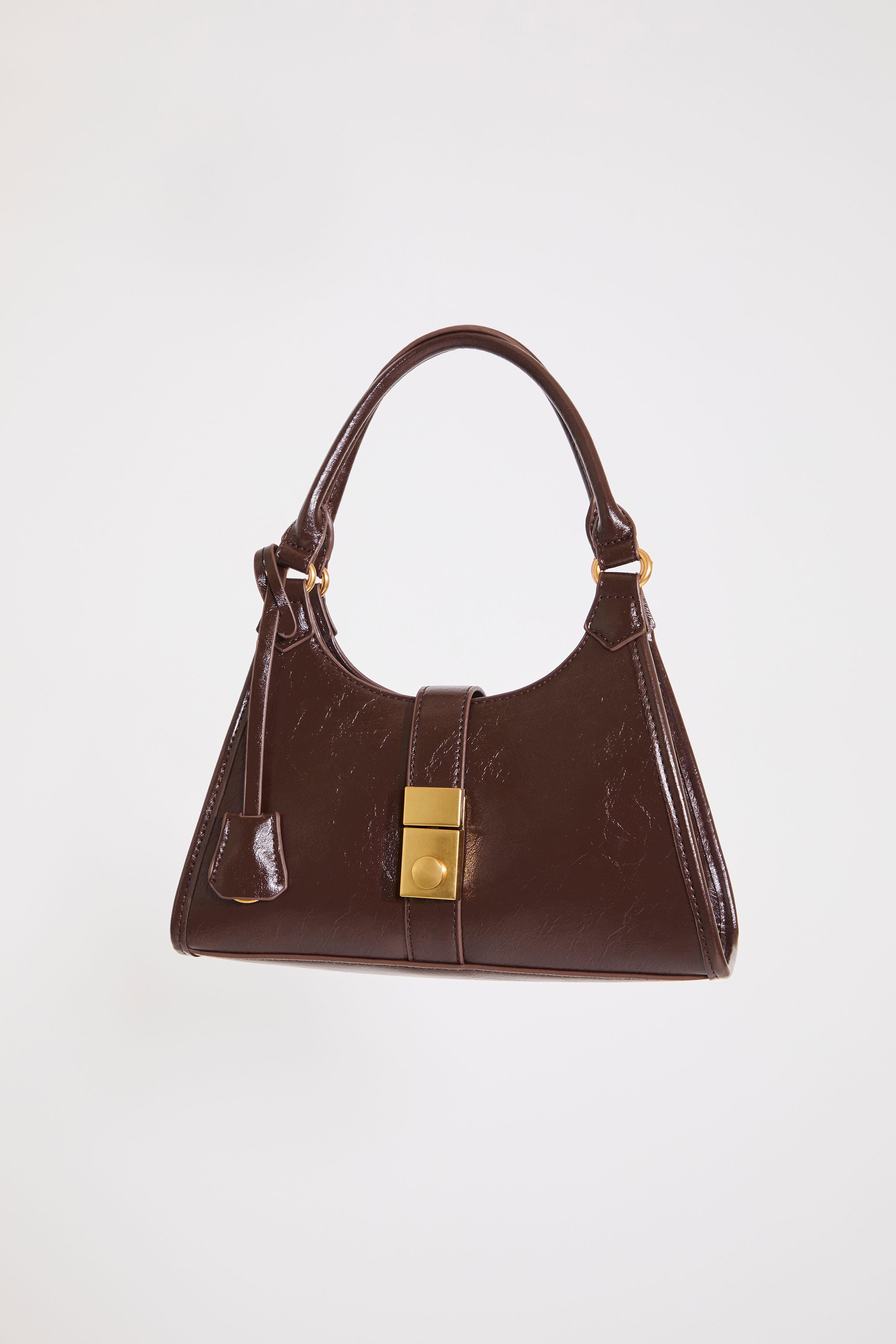 VEGAN LEATHER GOLD HARDWARE HOBO BAG