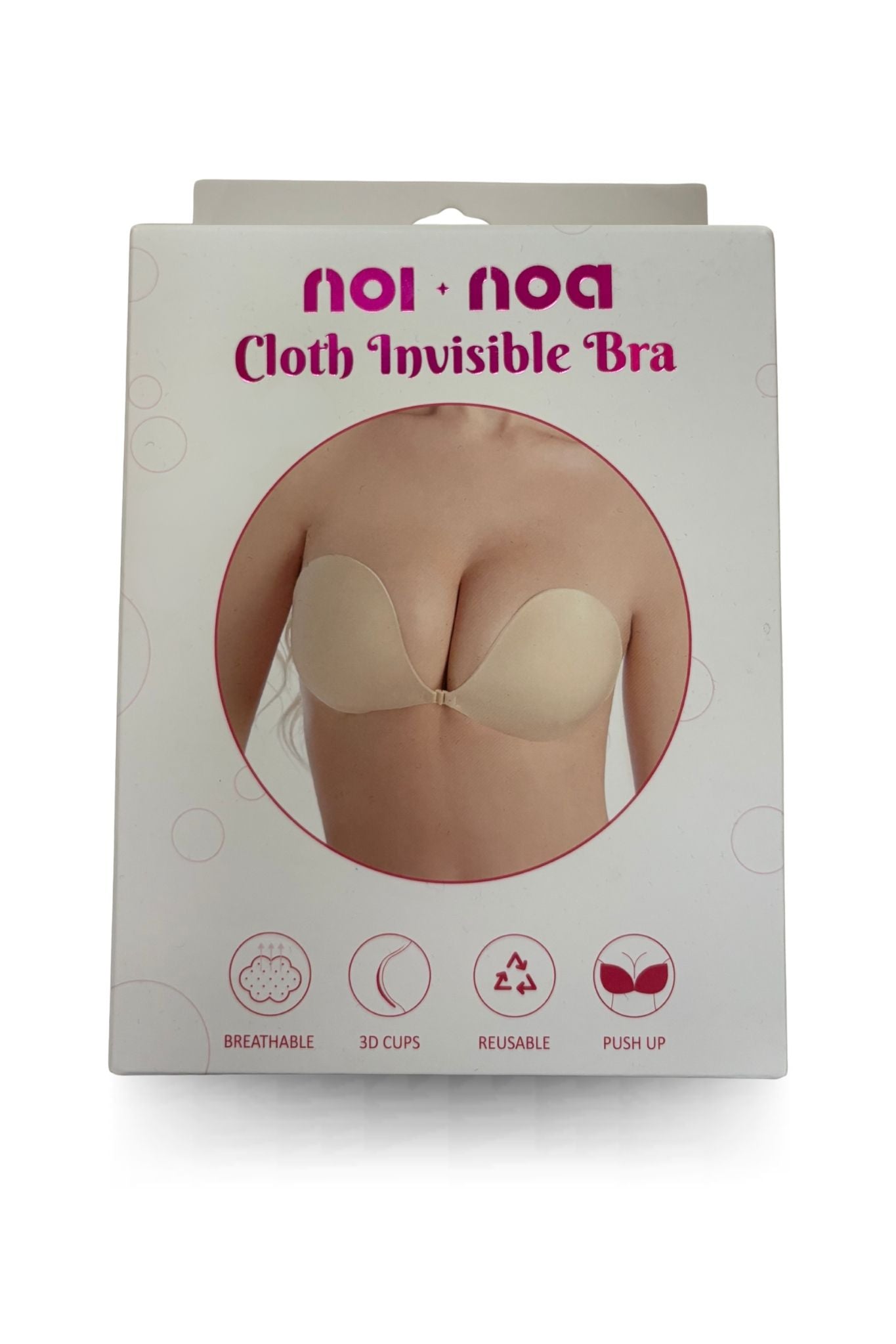 Package of noi noa Cloth Invisible Bra on a white background
