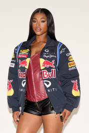 RED BULL & INFINITY ZIP UP NYLON RACING COAT