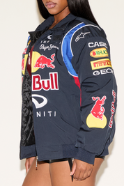 RED BULL & INFINITY ZIP UP NYLON RACING COAT