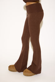 FOLD OVER FLARE SWEATER KNIT PANTS