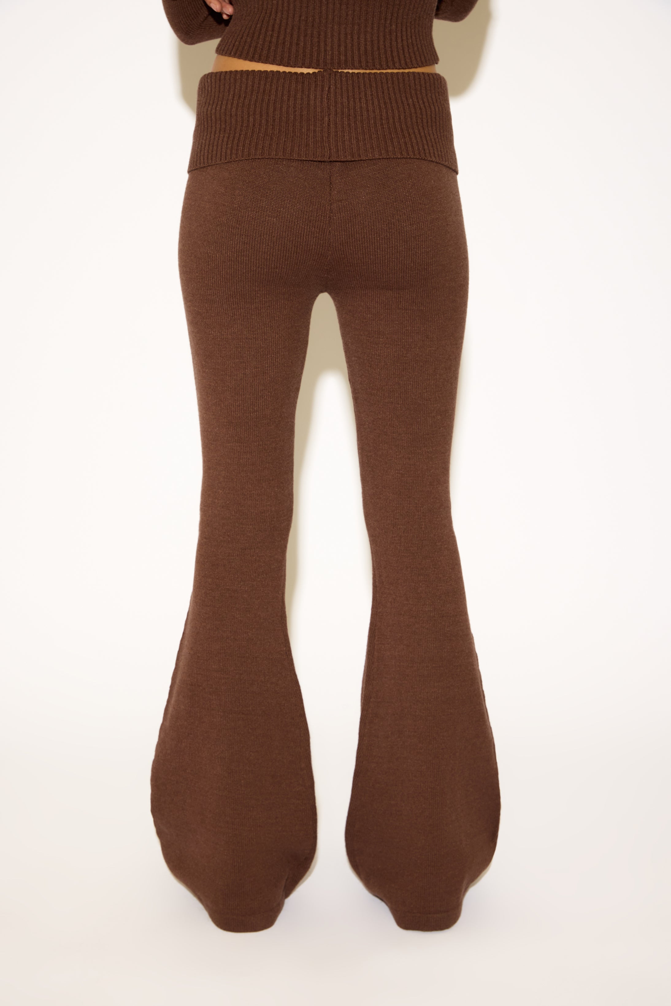 FOLD OVER FLARE SWEATER KNIT PANTS