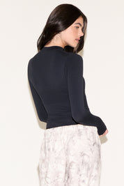LONG SLEEVE HALF ZIP HIGH NECK BODYSUIT