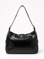 STUDDED HARNESS AND ACCENTS HOBO VEGAN LEATHER BAG