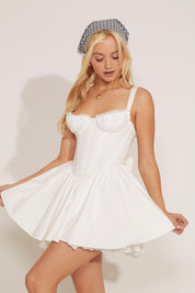 BRA CUP PRINCESS MINI DRESS WITH LACE TRIM