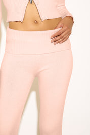 FOLD OVER FLARE SWEATER KNIT PANTS