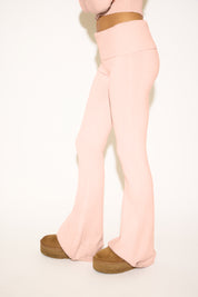FOLD OVER FLARE SWEATER KNIT PANTS