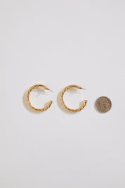 Gold Dipped Twisted Tube Hoop Earrings