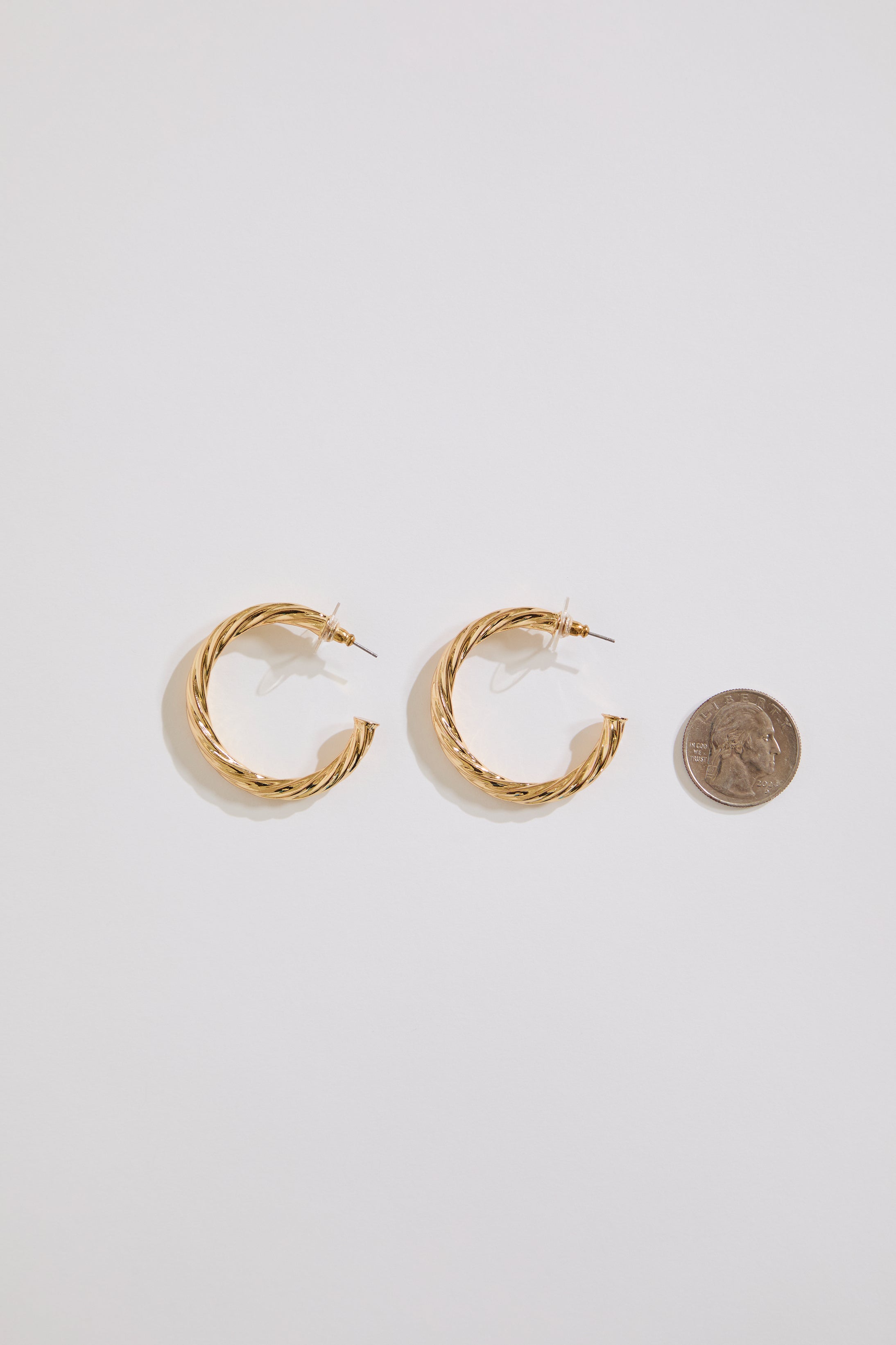 Gold Dipped Twisted Tube Hoop Earrings