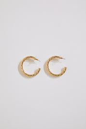 Gold Dipped Twisted Tube Hoop Earrings