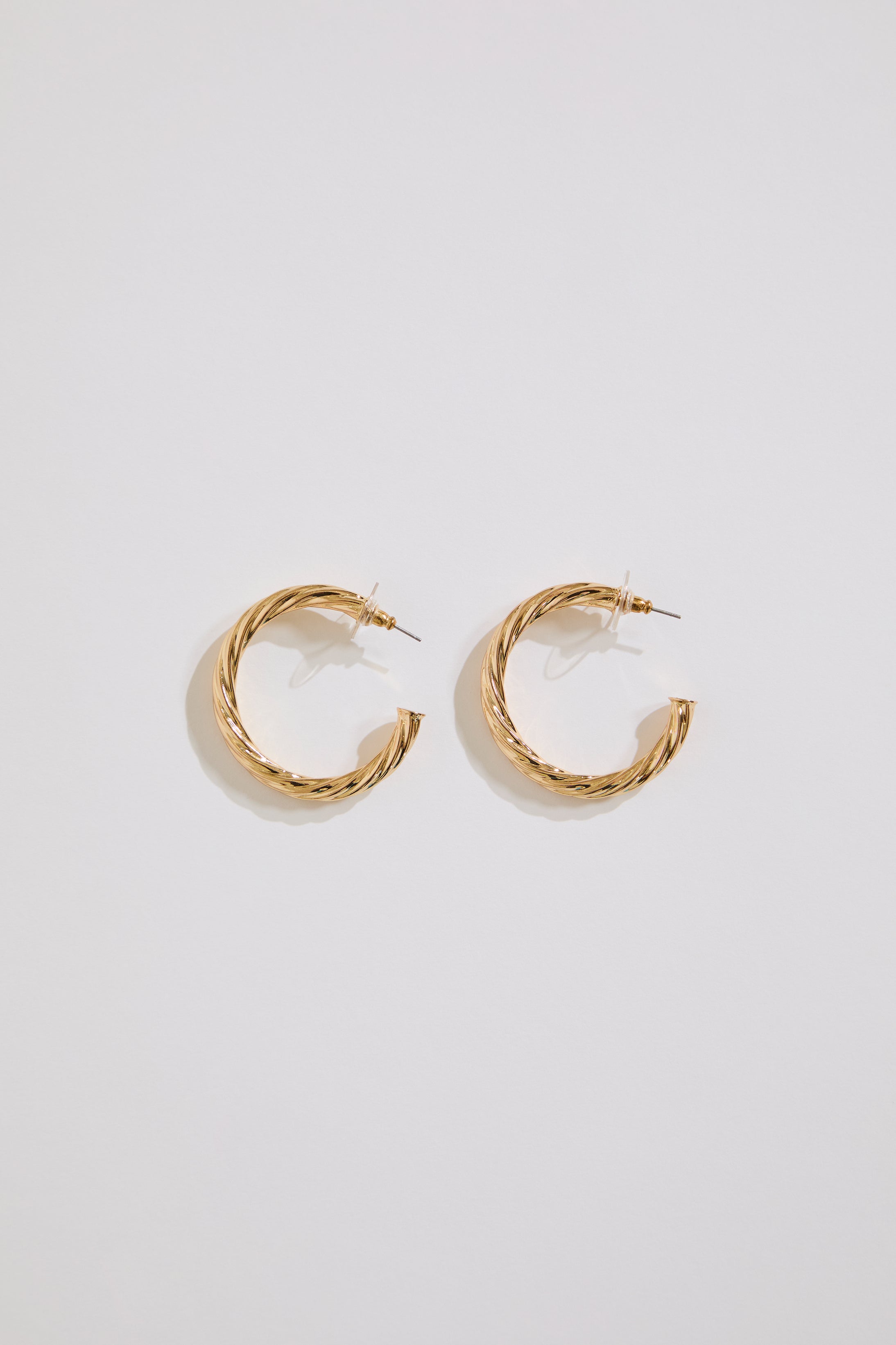 Gold Dipped Twisted Tube Hoop Earrings