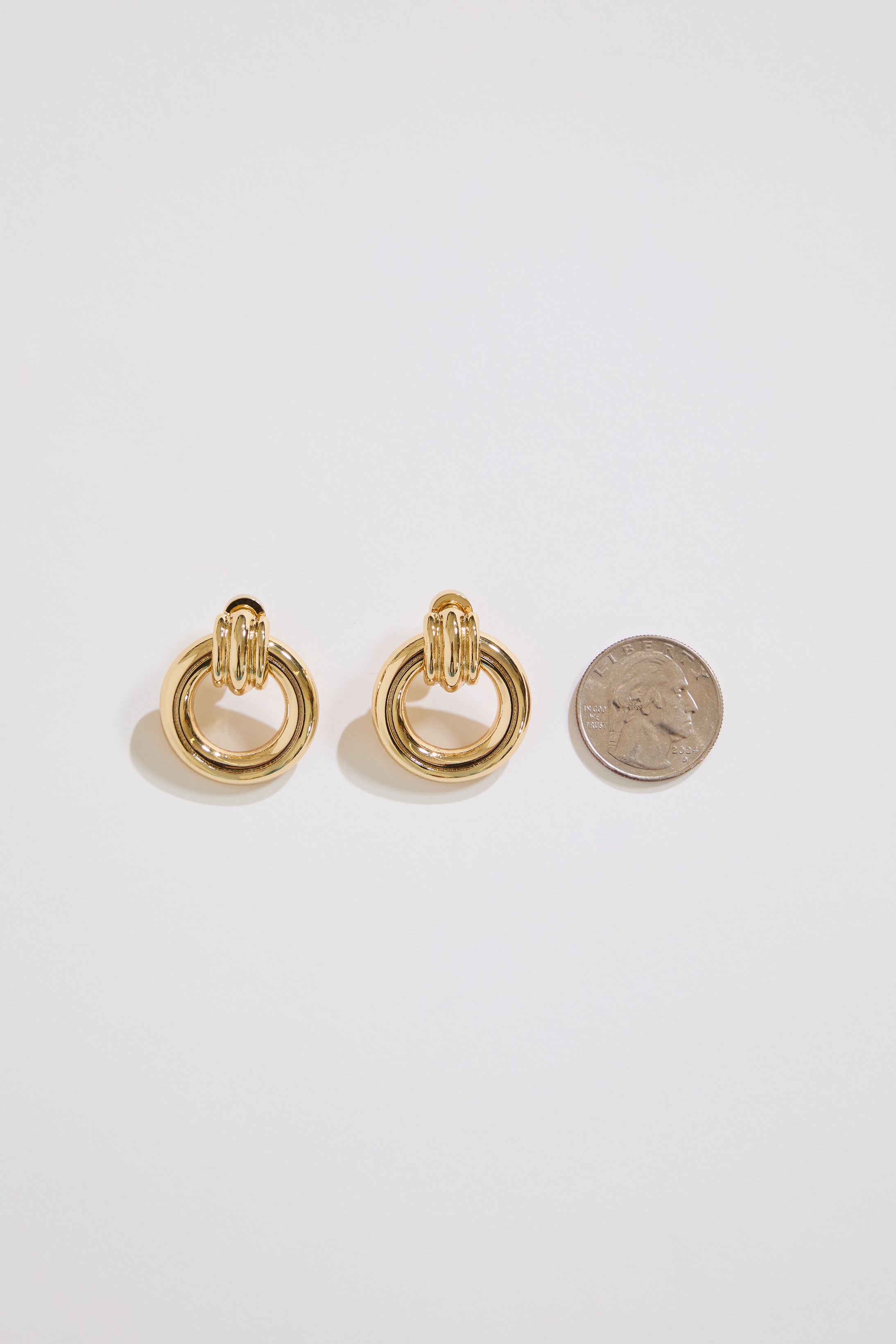 Gold Dipped Door Knocker Earrings
