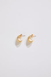 Gold Dipped Solid Weave Hoop Earrings