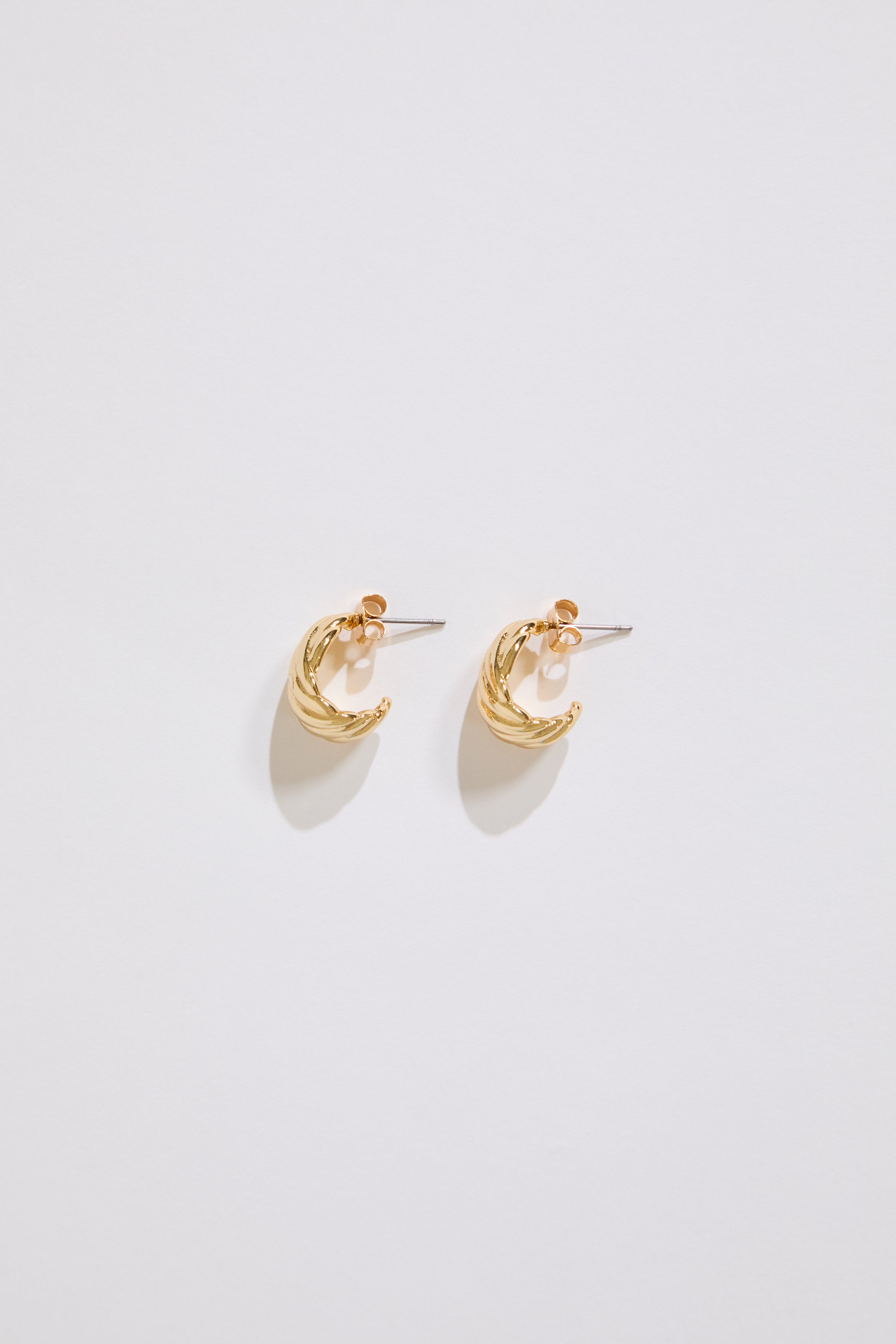 Gold Dipped Solid Weave Hoop Earrings