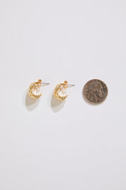 Gold Dipped Solid Weave Hoop Earrings