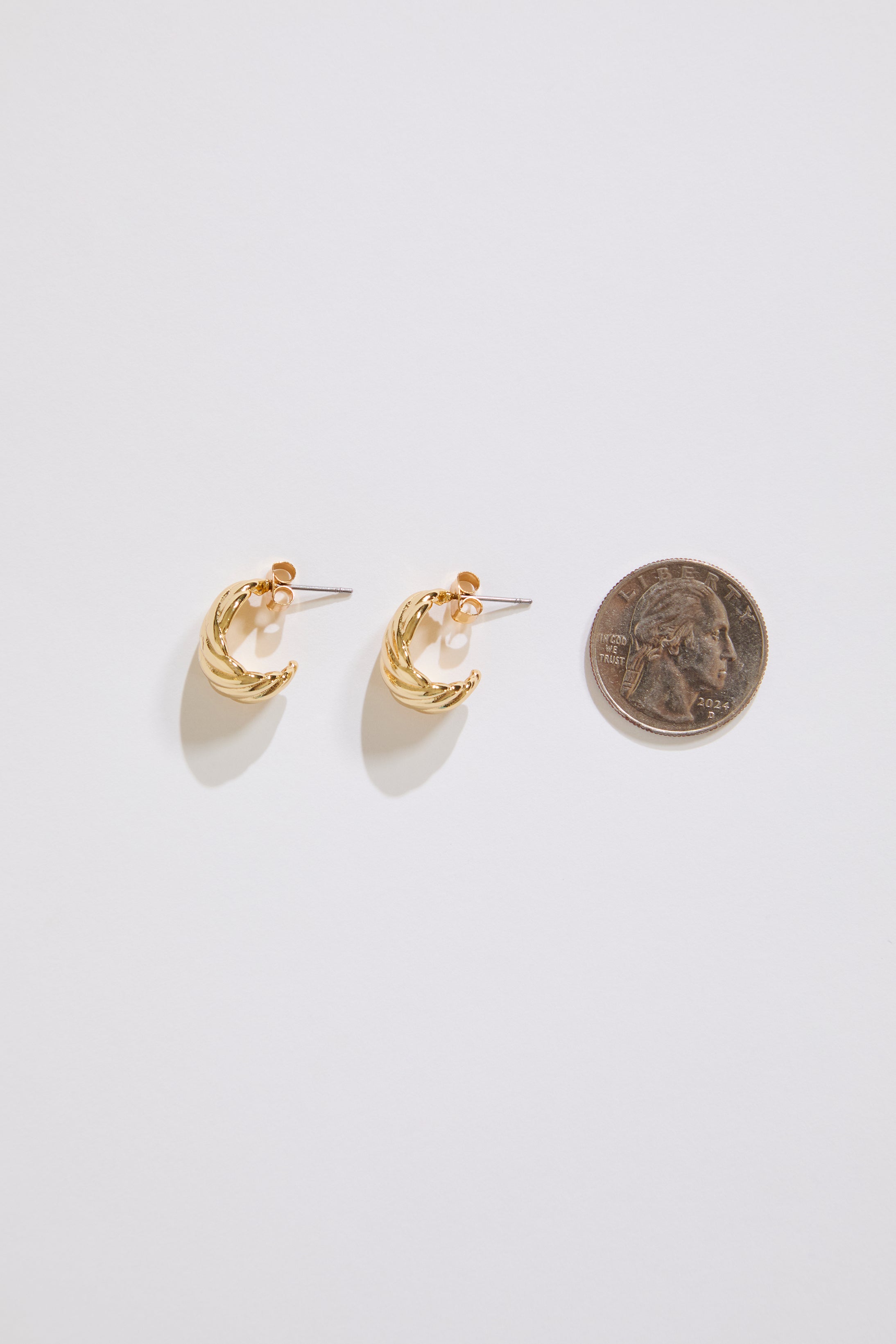 Gold Dipped Solid Weave Hoop Earrings