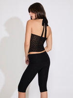 LACE HALTER TOP & FOLD OVER CAPRI SET