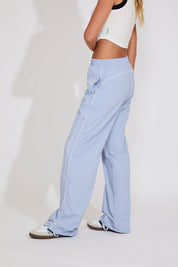 SIDE PIPING TRACKSUIT PANTS WITH LEG OPENING STOPPER