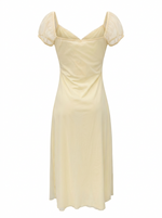 Ghost cut image of EMBELLISHED CAP SLEEVE RUFFLE MAXI DRESS on a white background.