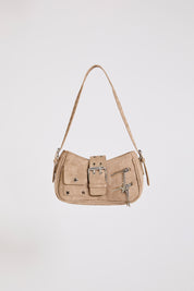 WORN LOOK VEGAN LEATHER BAG WITH ZIPS & BELT SPBA250521 (8)
