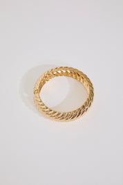 Gold Plated Twisted Texture Hinge Bangle Bracelet