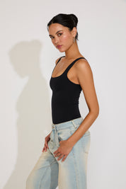 DOUBLE LAYERED SQUARE NECK BODYSUIT