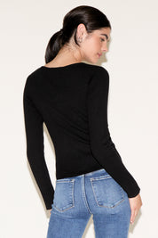 RIBBED BUTTON UP CARDIGAN