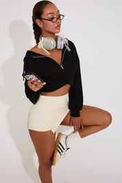 ZIP UP FRENCH TERRY HOODIE WITH KANGAROO POCKET