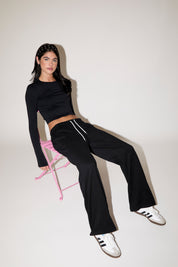 DRAWSTRING WAIST LOOSE FIT STRAIGHT LEG PANT