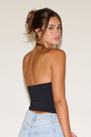 HALTER COWLED NECK SEAMLESS SOLID COLOR TOP