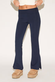 YOGA WAIST FLARE LEGGING WITH SLIT