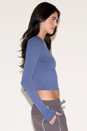 ROUND NECK LONG SLEEVE SIMPLE SHIRT