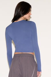 ROUND NECK LONG SLEEVE SIMPLE SHIRT