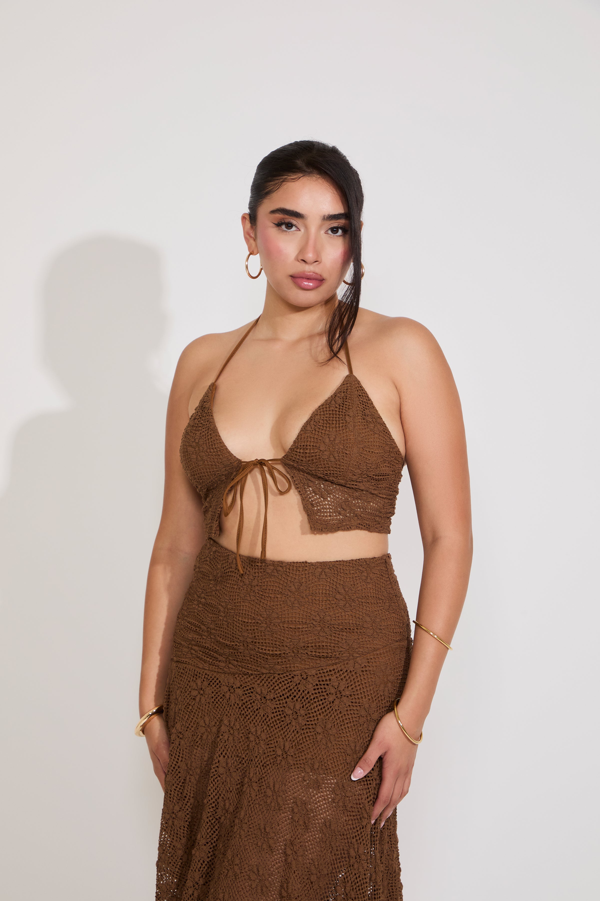 TIE FRONT LACE TOP