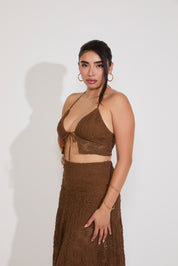 TIE FRONT LACE TOP