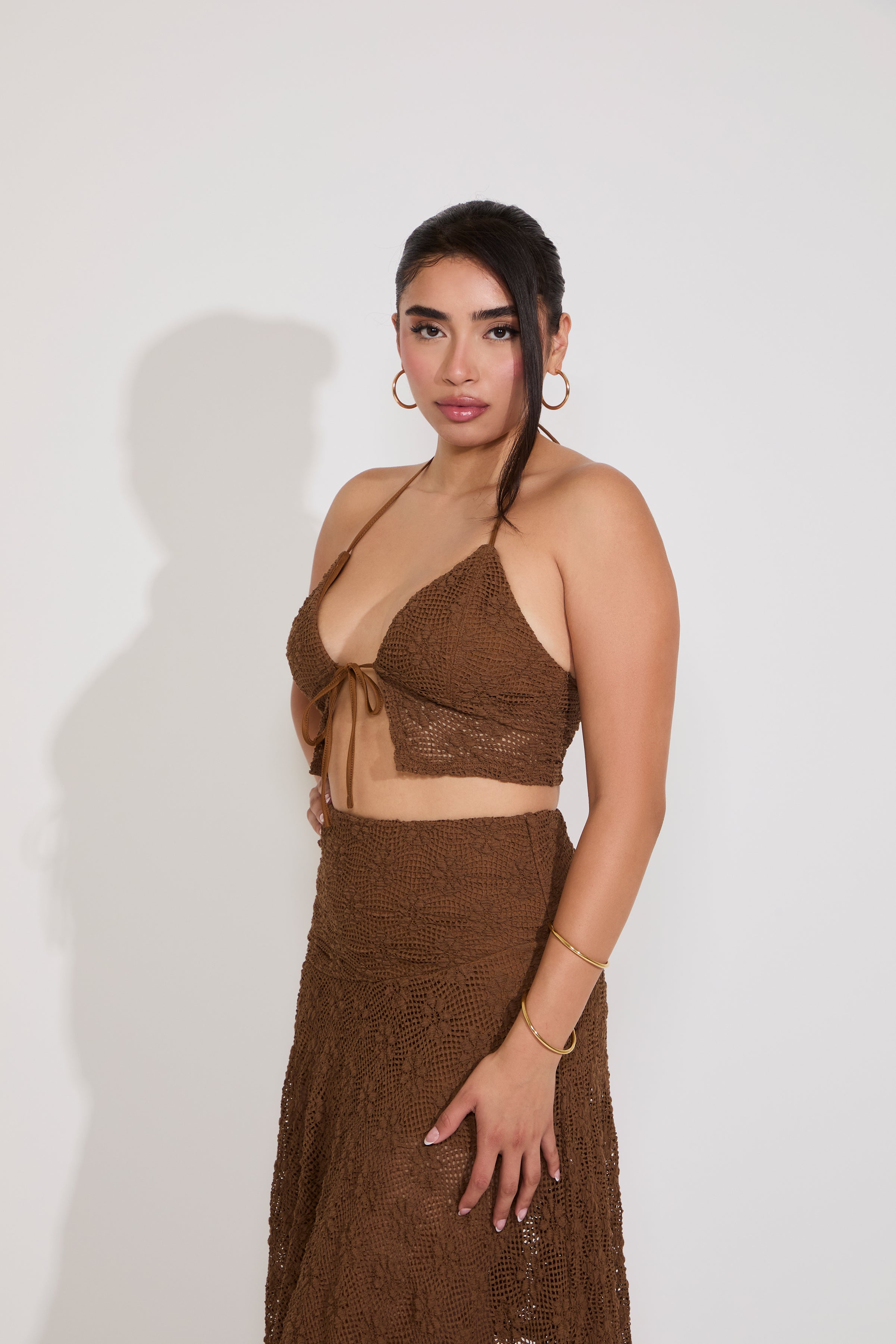 TIE FRONT LACE TOP