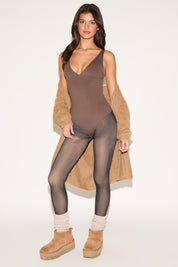 CUP DETAIL PLUNGING V NECK BODYSUIT