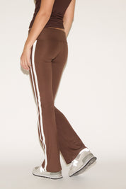 WIDE WAISTBAND SIDE STRIPES FLARE LEGGING