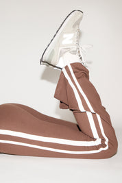 WIDE WAISTBAND SIDE STRIPES FLARE LEGGING
