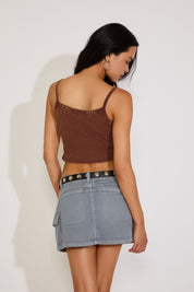 BUTTON FITTED WASHED TANK TOP