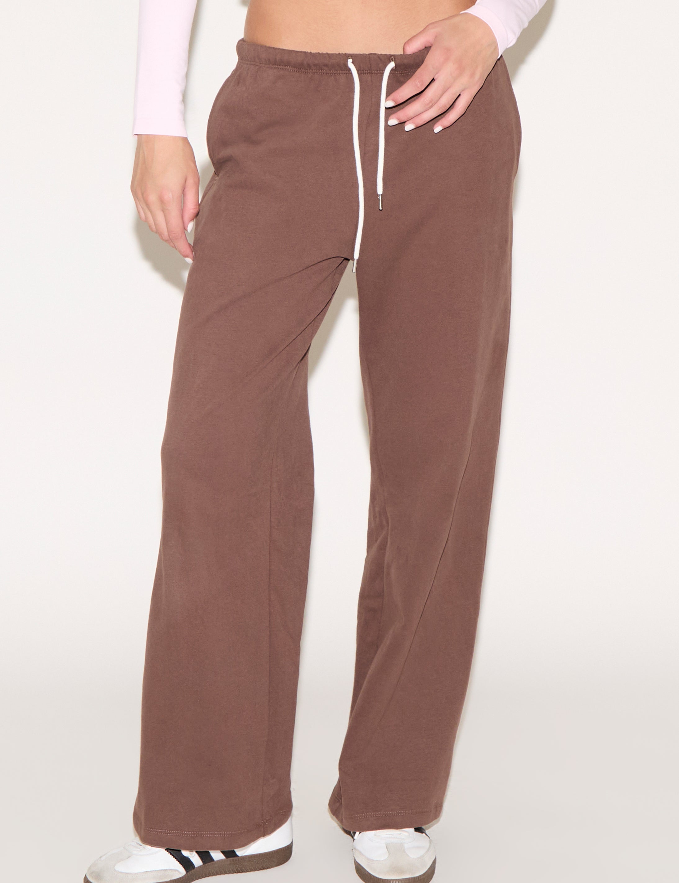 DRAWSTRING WAIST LOOSE FIT STRAIGHT LEG PANT