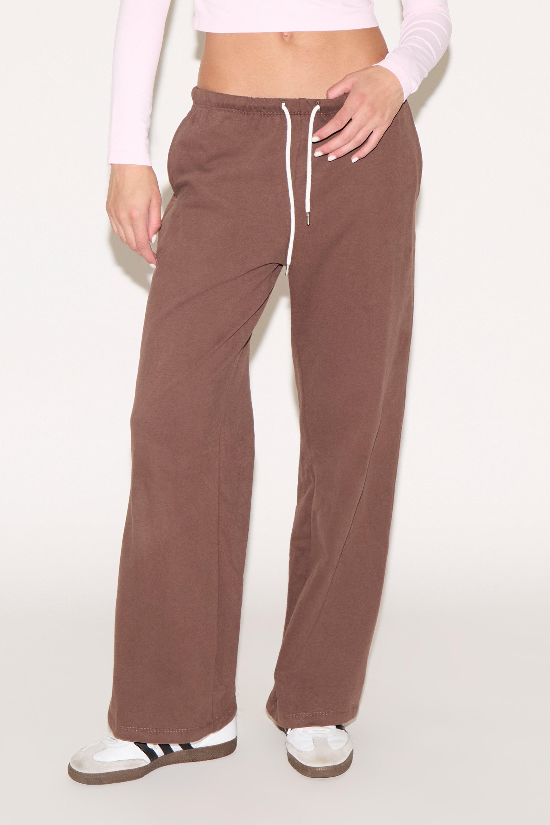 DRAWSTRING WAIST LOOSE FIT STRAIGHT LEG PANT